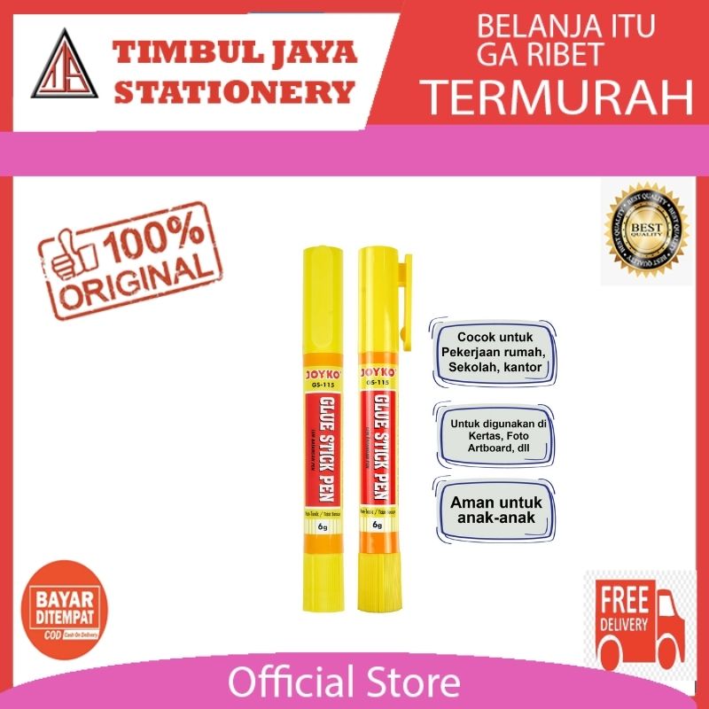 

Joyko Lem Kertas glue stik Pen Glue Stick Pen Joyko Lem Batang GS-115 6gr