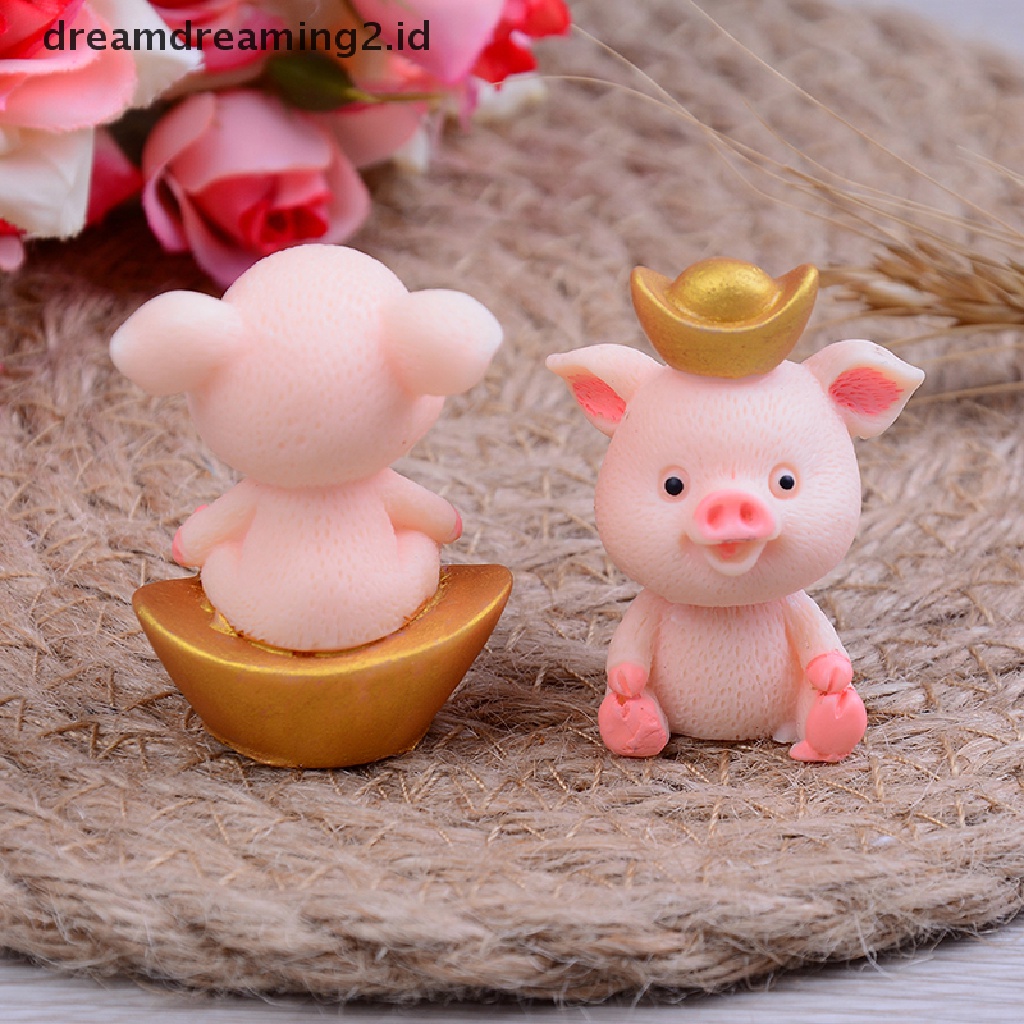 5pcs / set Miniatur Babi Lucu Untuk Dekorasi Taman Peri Diy