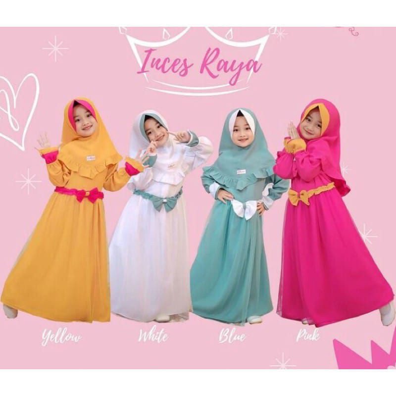 [Fashion Anak] Gamis anak INCES RAYA sethijab lucu | terbaru