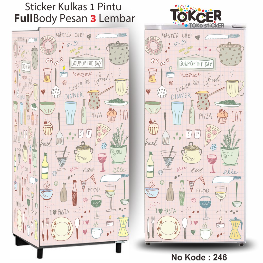 Stiker Kulkas 1  Pintu atau 2 Pintu MasterChef Shabby