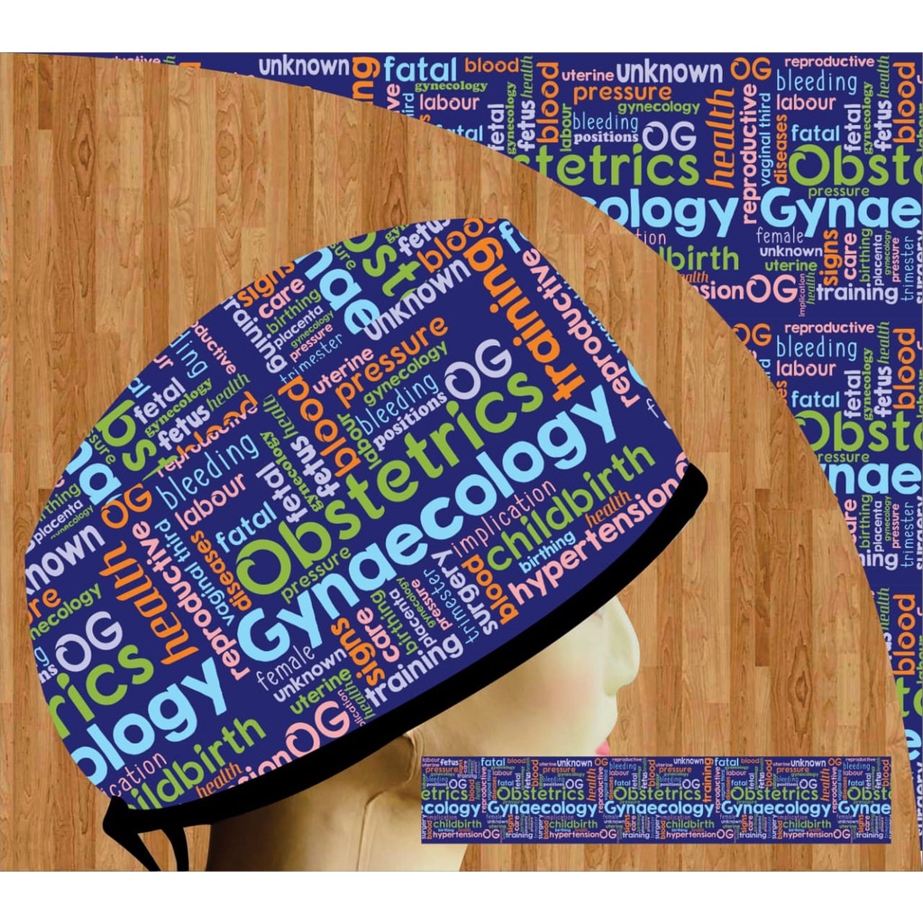 Head Cap /Topi Medis / Scrub Hat / Surgical Cap / Obstetrics Gynaecology Obgyn Biru