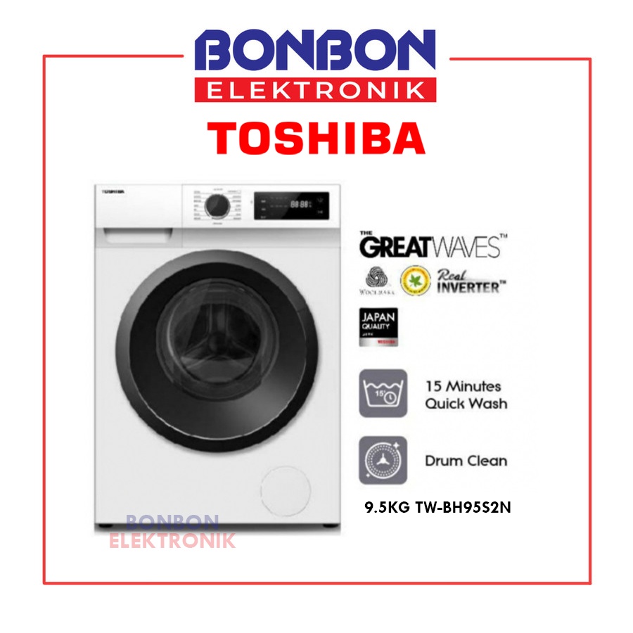 Toshiba Mesin Cuci Front Loading 9.5KG TW-BH95S2N Inverter 9.5 KG