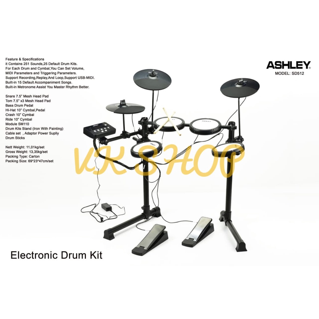 DRUM ELECTRICK ASHLEY SD 512 / DRUM ELEKTRIK ASHLEY SD512 ORIGINAL