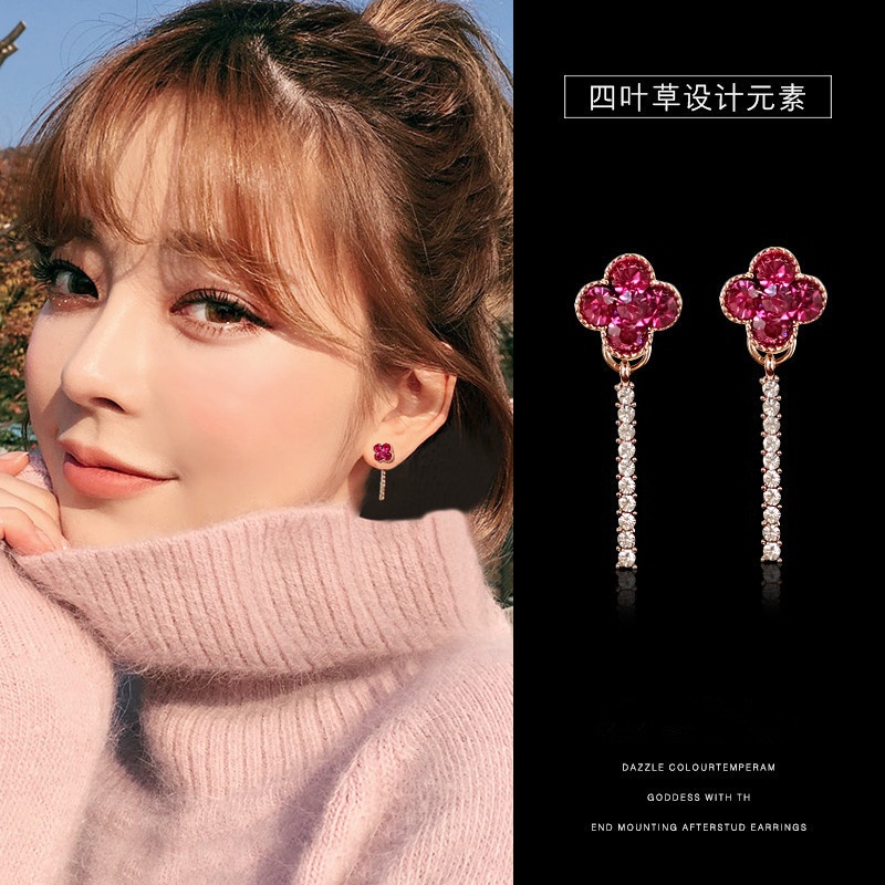 Gaya Korea penuh permata anting-anting anting-anting wanita elegan liar anting-anting panjang pribad