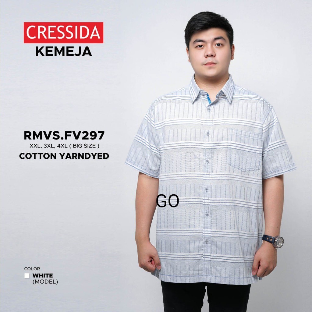 BB CRESSIDA KEMEJA PRIA JUMBO Kemeja Casual Kemeja Lengan Pendek