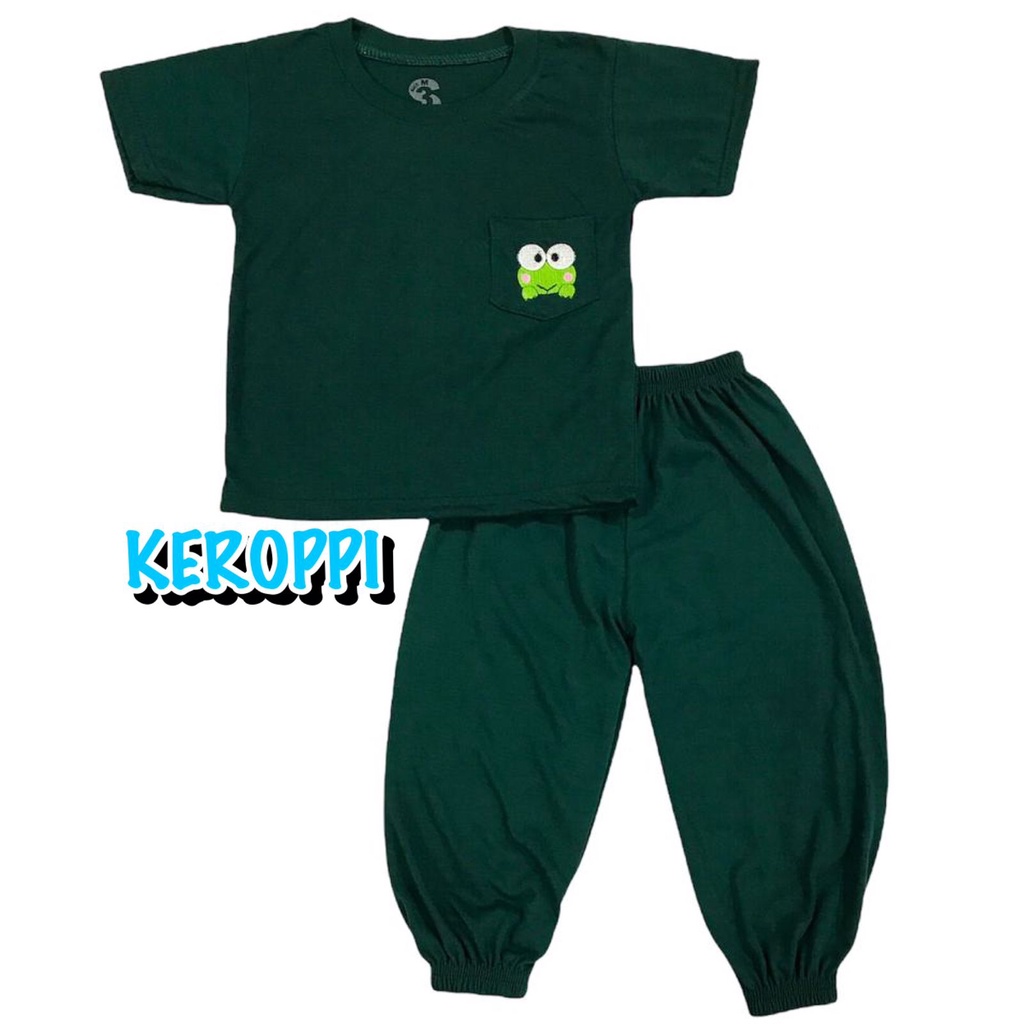(1 KG MUAT 7 STEL) BAJU SETELAN CP JOGER FASHION OBLONG ANAK LAKI-LAKI/COWOK BAHAN KAOS KATUN KANTONG BORDIR KEROPPI