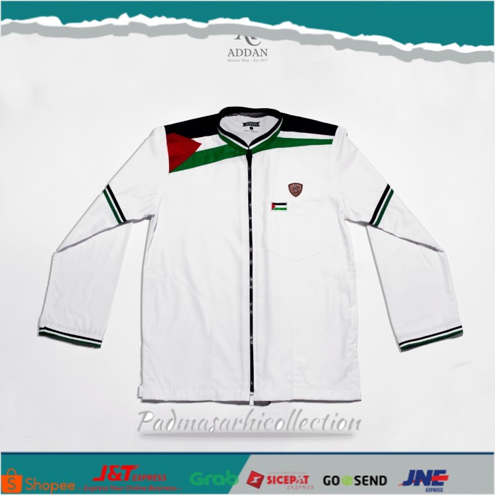 ✨ BISA COD ✨ Baju Koko PALESTINE Special Edition Kombinasi Resleting Jaket