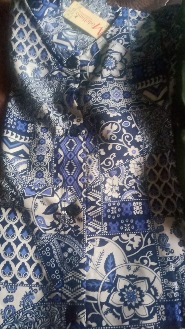 Tunik Wollpeach Batik Bunga - Jumbo Xxl Bumil Busui Kancing Full Hidup Kantong Adem Murah Bigsize