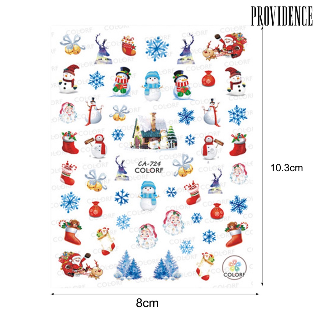 Providence Nail Sticker Christmas Patterns Non-Fading Colorful Winter Xmas Nail 3D Christmas Elk Sliders for Manicure