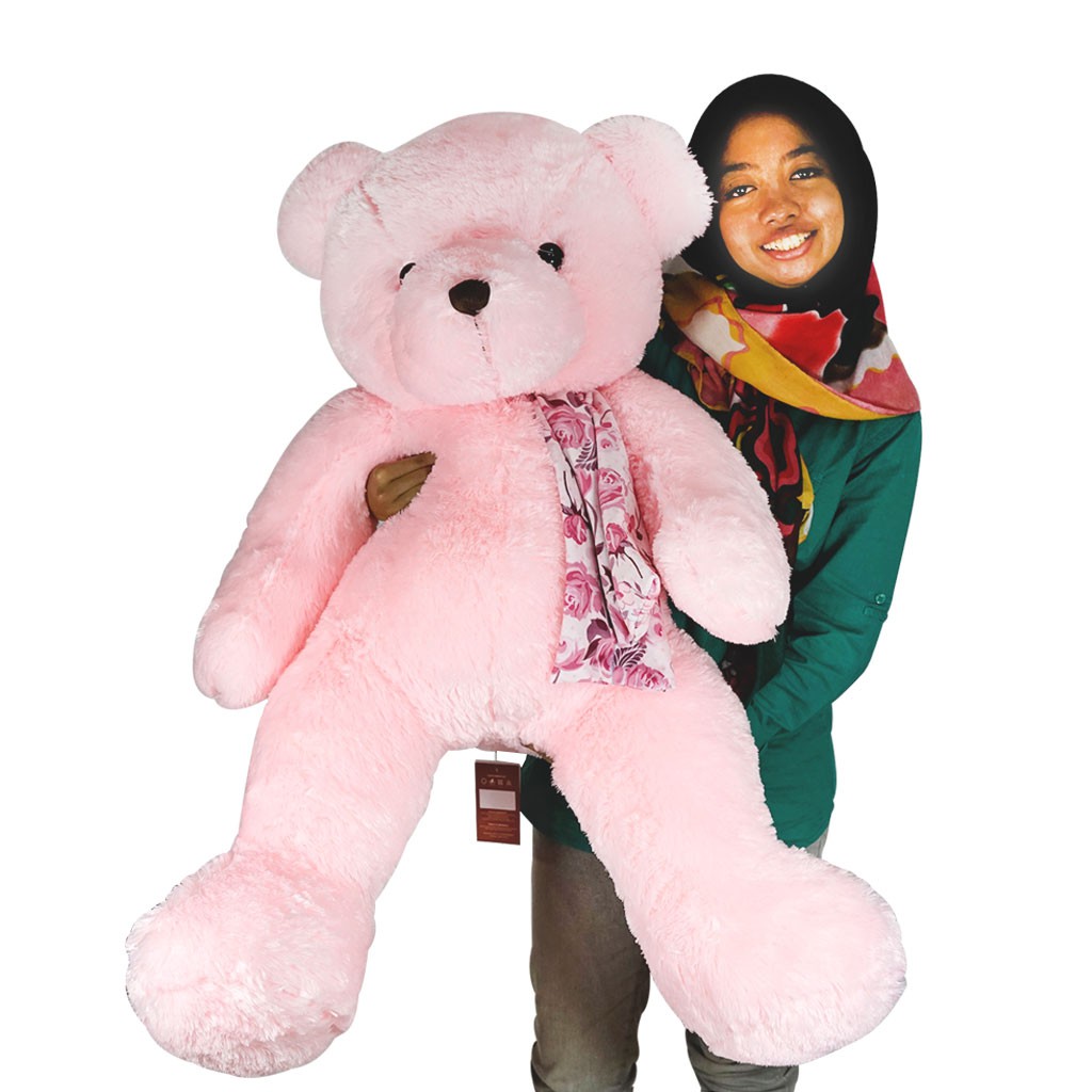 Boneka Jumbo Beruang Teddy Bear Istana Boneka Sit Teddy D/Cream W/Syal