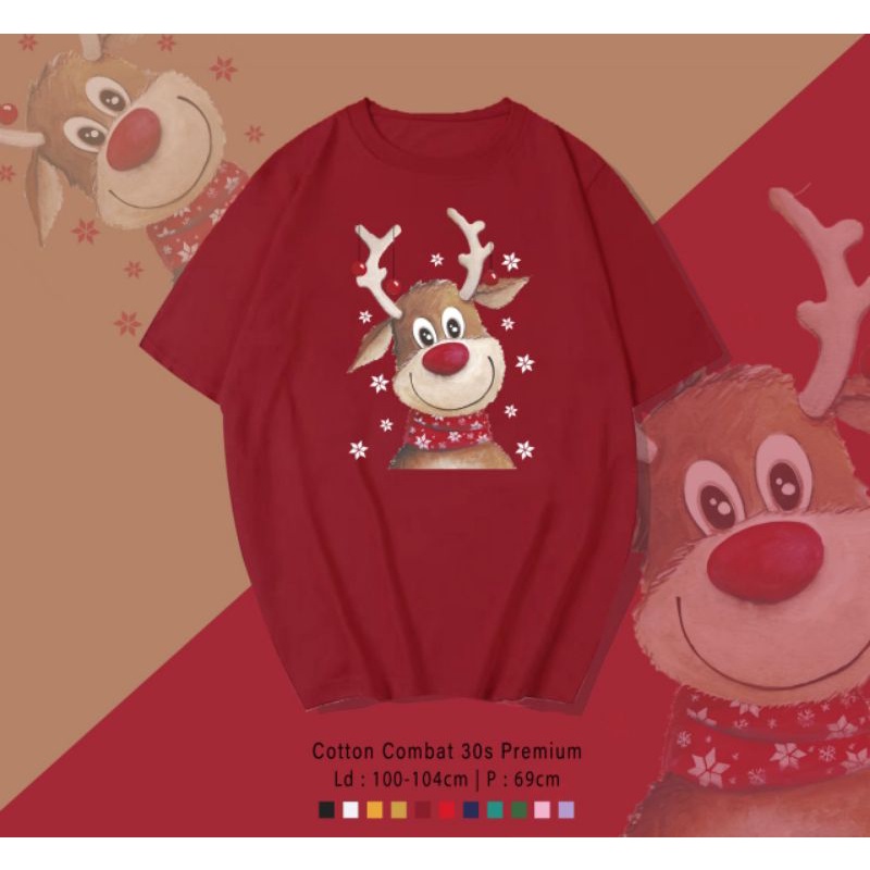 KAOS NATAL RUSA/TSHIRT MERRY CHRISTMAS DEER RUSA/KAOS DEER