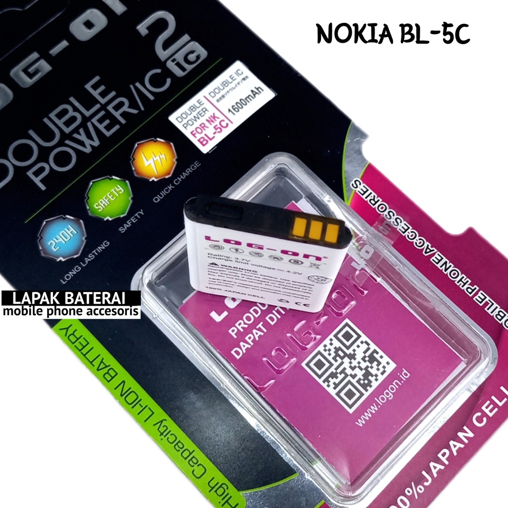 BATERAI NOKIA BL-5C - BL5C - 3650 1100 6630 6822 7610 N70 N71 N72 LOG ON DOUBLE POWER BATTERY BATRE