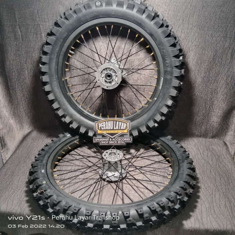 paketan paket velg trail jari ruji trail trabas klx 150L lengkap ban luar dalam siap pasang pnp