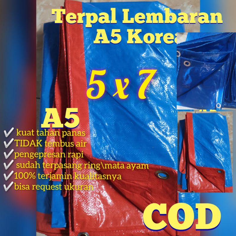 5x7 A5 terpal lembaran anti air & kuat . tidak bocor. tahan panas   terpal tenda. terpal angkringan