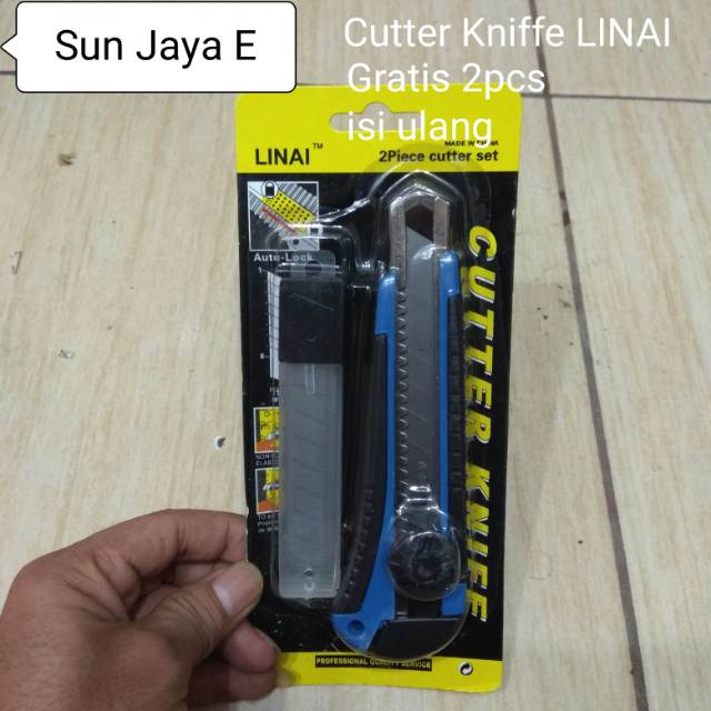 

Cutter Knife Besar LINAI Free 2pcs cutter isi ulang