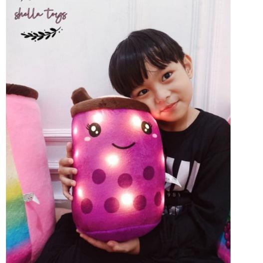 ✪ Boneka BOBA RAINBOW LED,BOBA milk LED boba boneka minuman boba printing dan Bordir Ukuran L dan ju