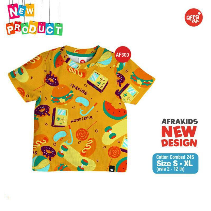 PROMO  Kaos anak lengan pendek by AFRAKIDS AF249 AF262 AF268 AF269 AF275 AF294 AF296 AF300