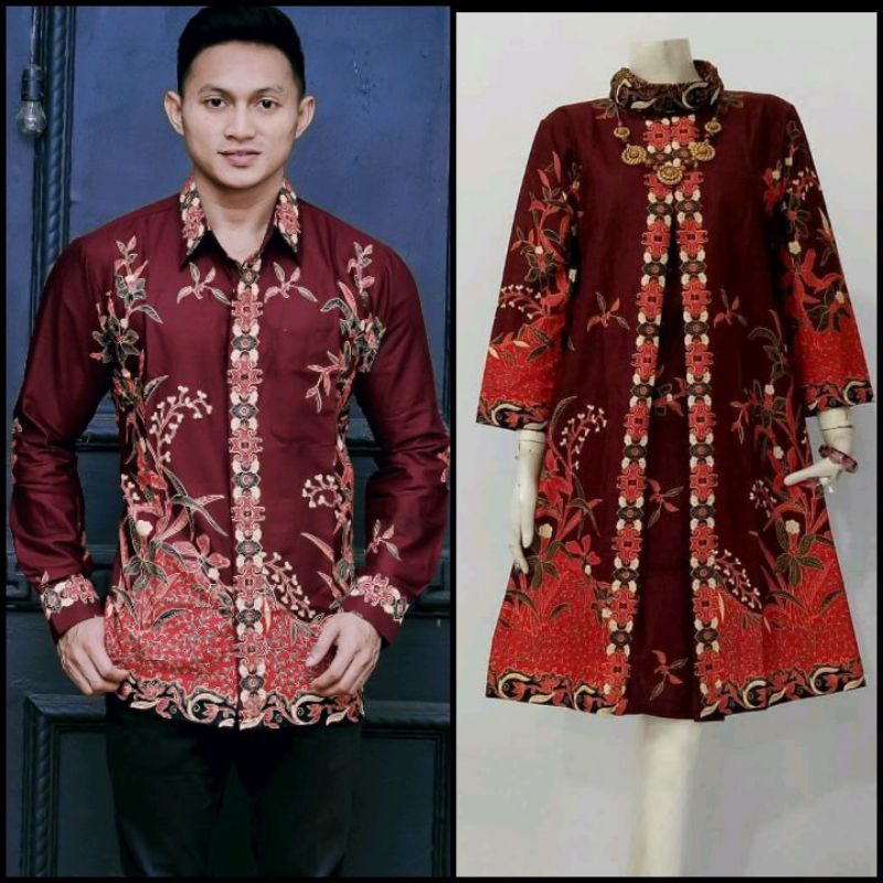 COUPLE BATIK KEMEJA TUNIK SALSA SANTIKA EXCLUSIVE MODERN