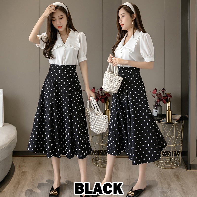 rok polka / rok polka wanita bahan woolpeach / rok Polkadot / Rok Payung Panjang / rok Skirt Panjang