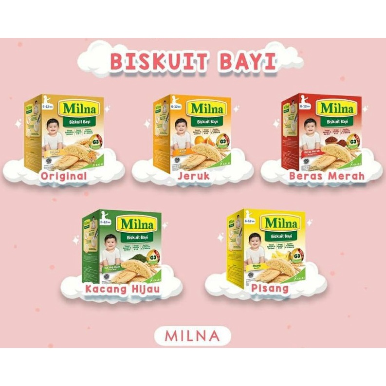 MILNA BISKUIT BAYI 6+ 130GR CAMILAN SELINGAN MPASI UNTUK USIA ANAK 6 BULAN