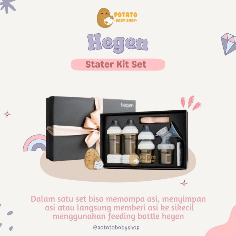 Hegen Express Store Feed Starter Kit Set - termasuk pompa asi manual