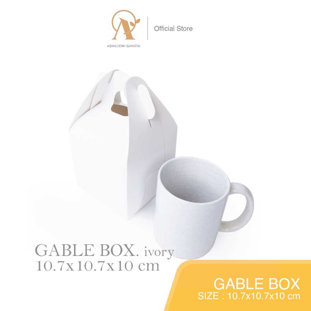 

Ashadewi Gayatri - Gable Box Ivory White : 10.7x10.7x10 cm / snack box / hampers / box lebaran / box toples kue