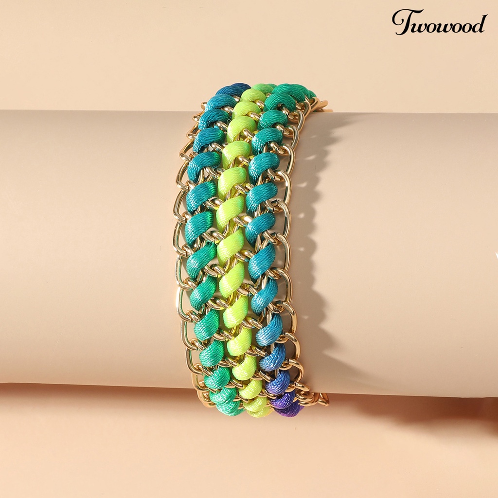 Twowood Strong Rope Universal Unisex Bracelet Alloy Multicolor Handmade Woven Friendship Wristband Jewelry Accessories