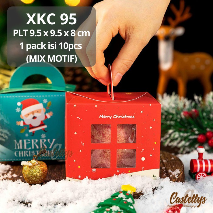 

10pcs XKC 95 Kotak Dus Box Kue Cookies Snack Hampers Natal Christmas