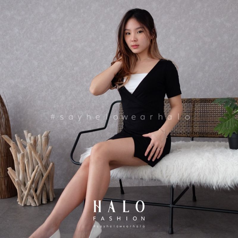 [HaloFashion] Cecilia Sexy Bodycon Dress Mini Dress Basix Dress Korean Fashion-2
