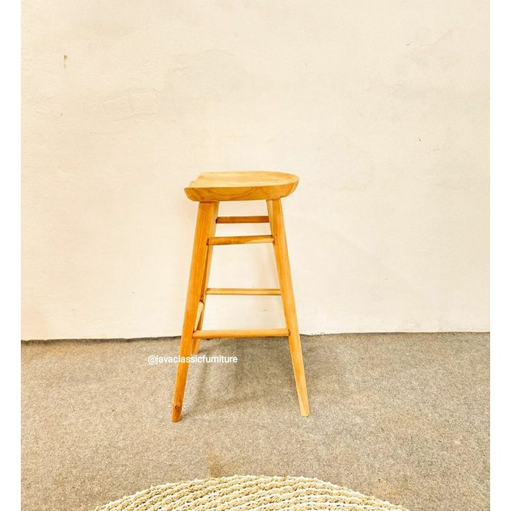 KURSI BAR CAFE RESTORAN KAYU JATI NATURAL GRADE A SUDAH FINISHING DINNING CHAIR MURAH BERKUALITAS FURNITURE MEBEL JEPARA-3
