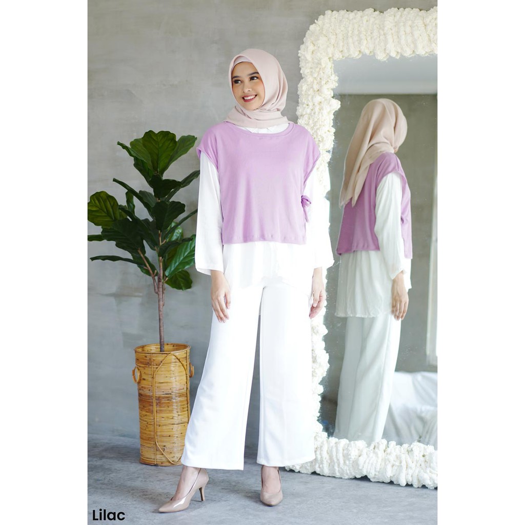 Rere Vest Knit ROMPI Outter wanita