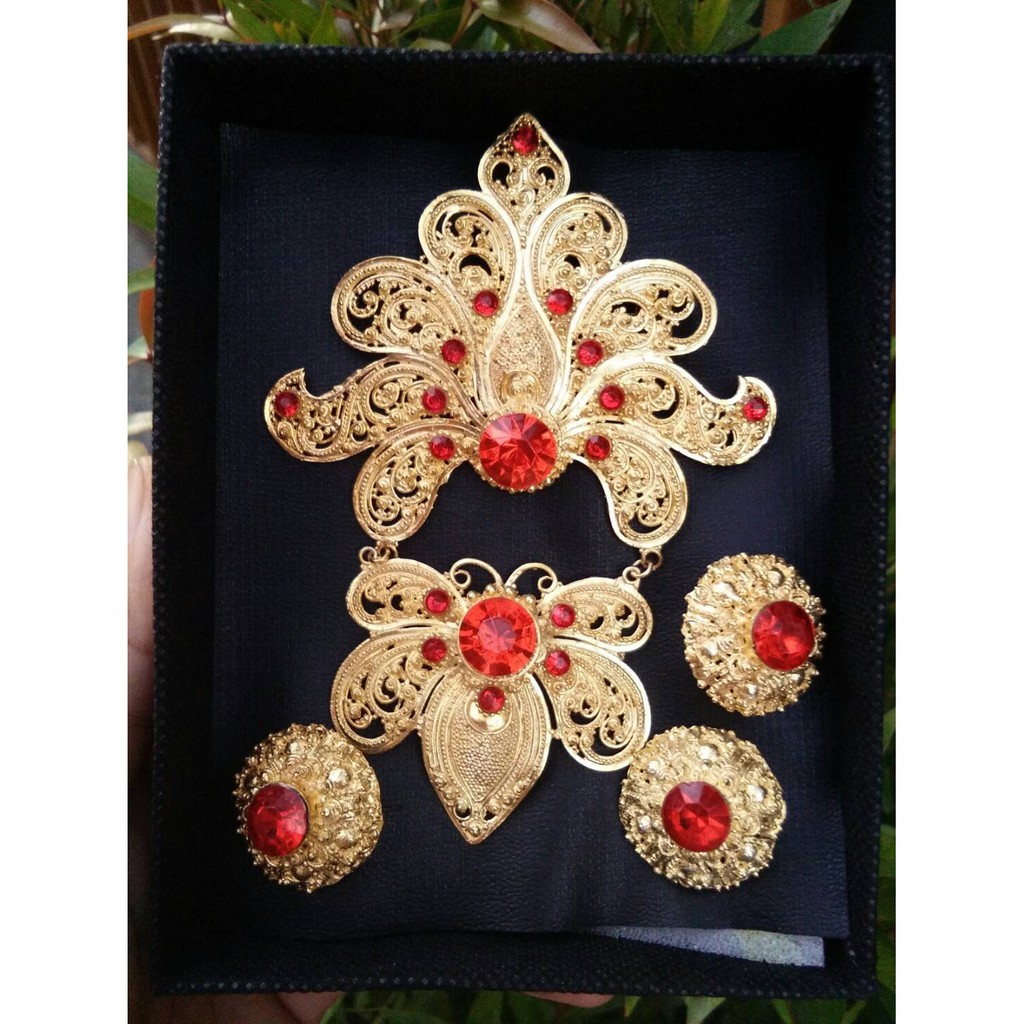 Bros alpaka bali set bros cincin anting