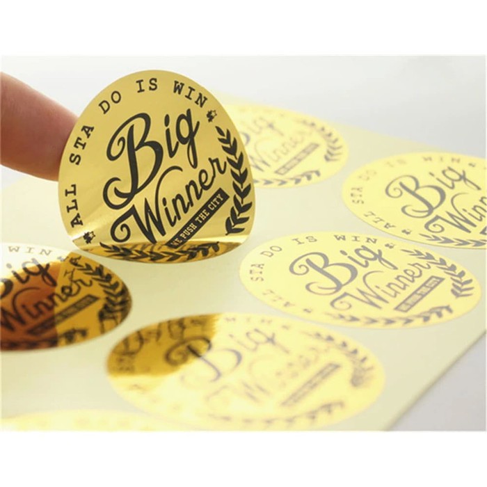 SBG 2-4 CETAK STICKER BULAT GOLD SILVER PRINT STIKER LABEL PRODUK