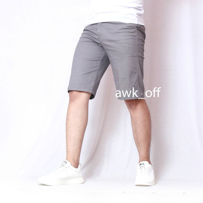 MURAH Celana pendek chino polos khaki woke katun twill Stretch short pants atas lutut distro santai 