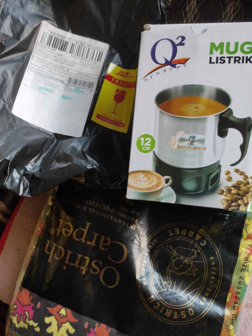 Q2 Mug Elektrik Teko Listrik Stainless 12 Cm Pemanas Air Heater Kettle