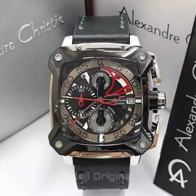 JAM TANGAN PRIA ALEXANDRE CHRISTIE AC 3038 SILVER BLACK. GARANSI RESMI 1TAHUN