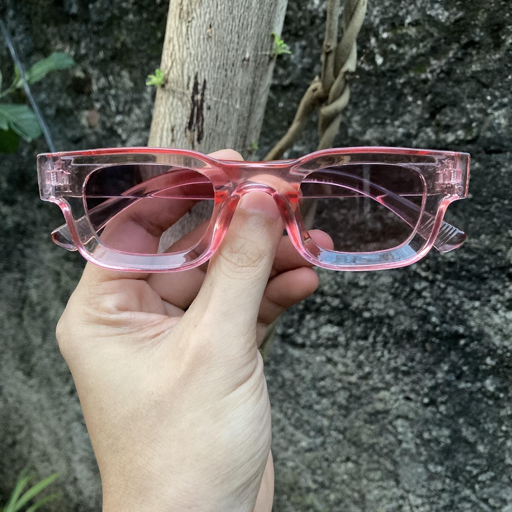 KACAMATA BOLDIE FRAME TEBAL - PINK SMOKE GREY