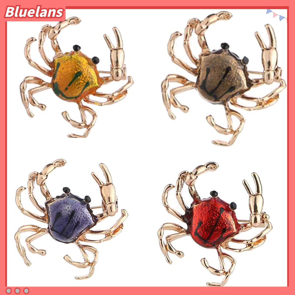 Bros Pin Enamel Bentuk Kepiting Untuk Wanita