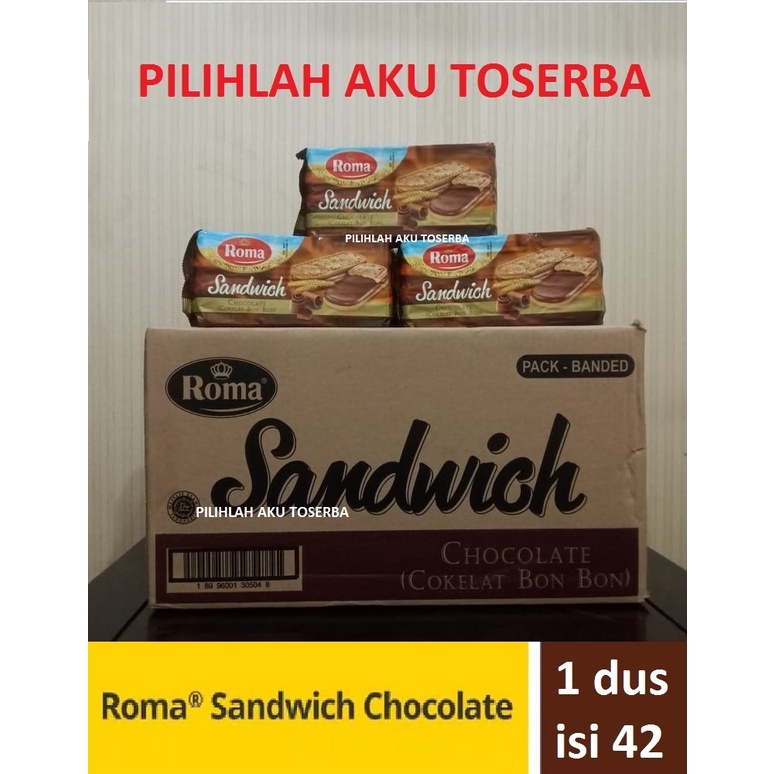 ROMA SANDWICH CHOCOLATE 189 gr - ( HARGA 1 DUS ISI 42 PACK )