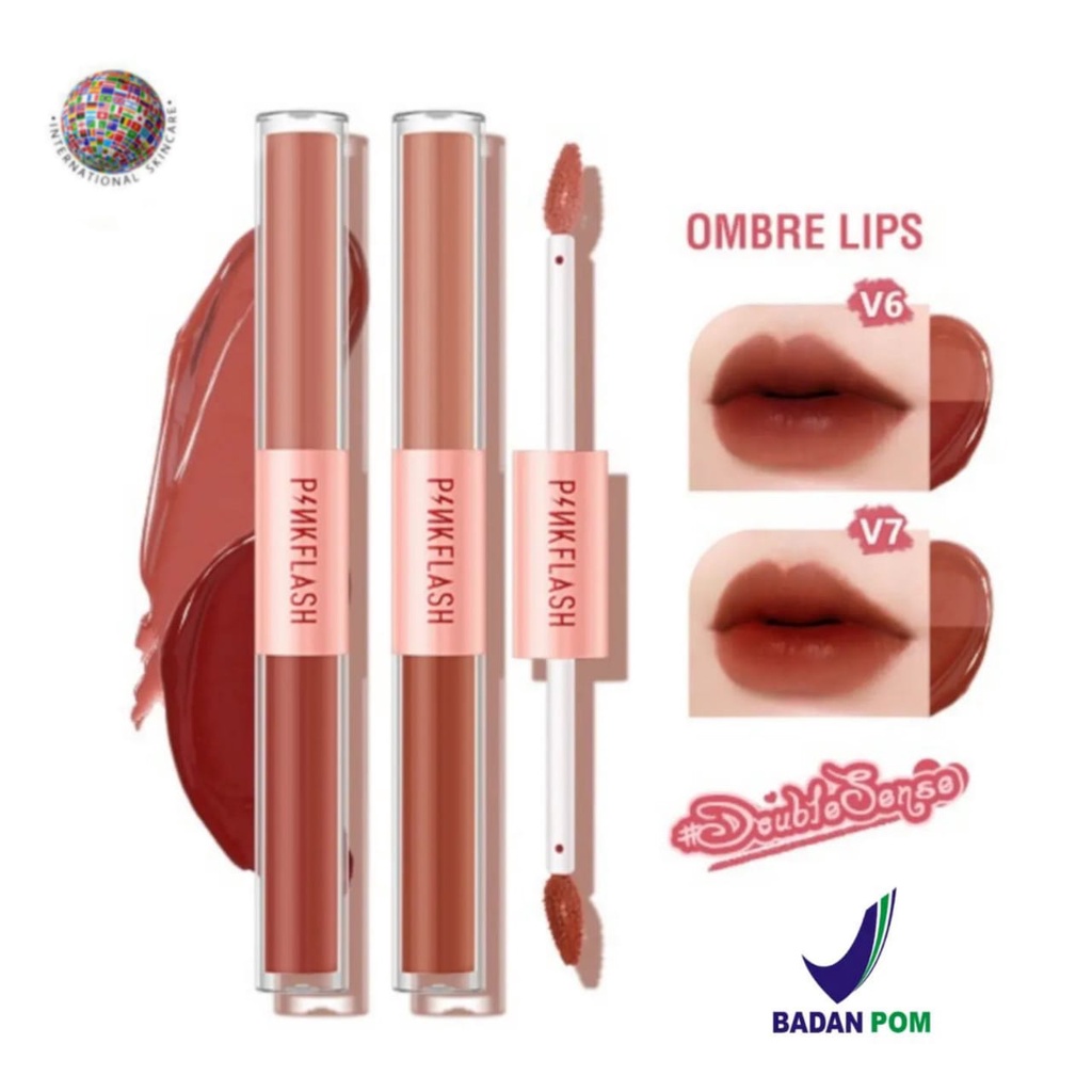 PINKFLASH DoubleSense Lip Matte Velvet Tint Ombre Lips 2in1