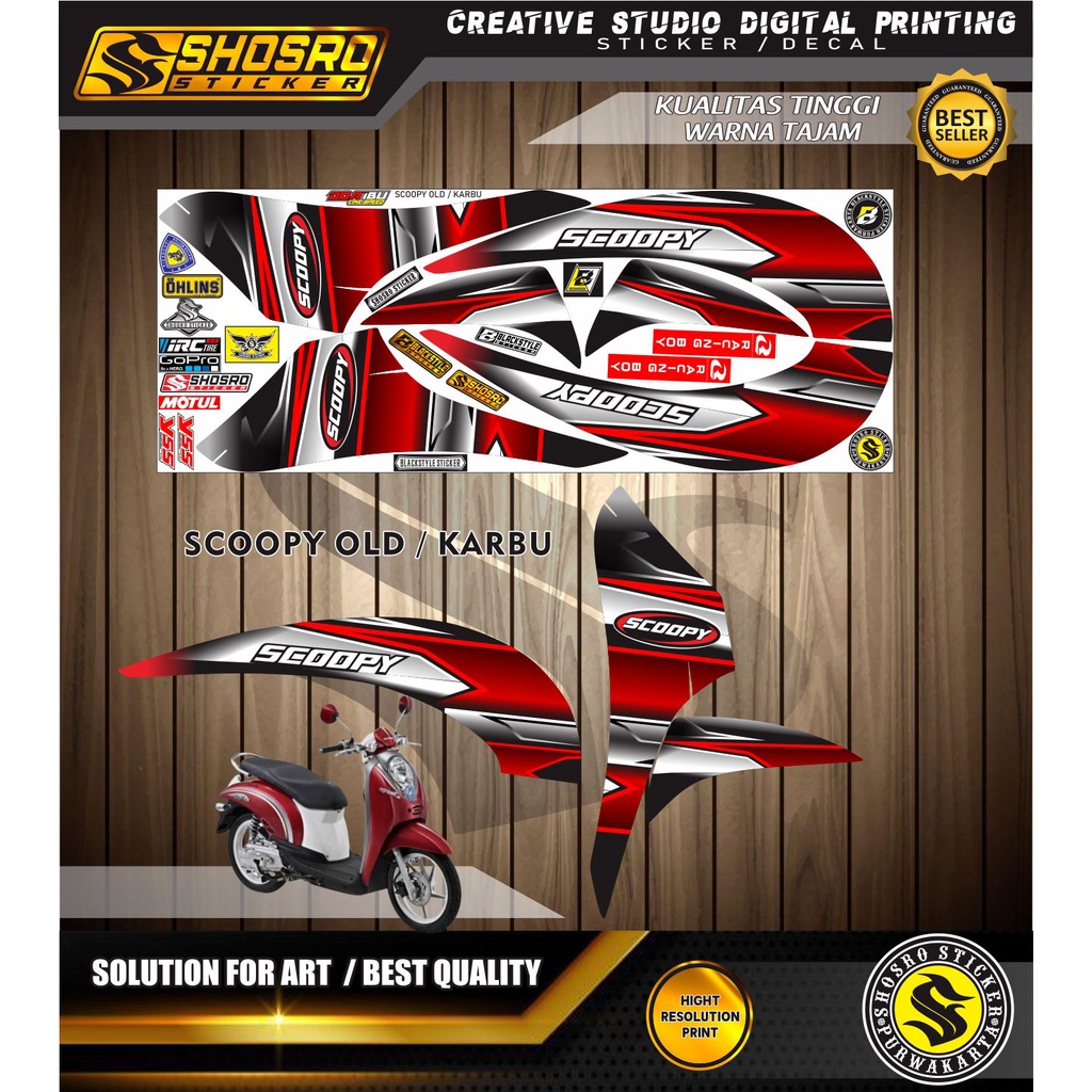 LOKS VARIASI STIKE STRIPING VARIASI MOTOR SCOOPY OLD SCOOPY VARIASI MOTIF RACING STIKER SCOOPY OLD /