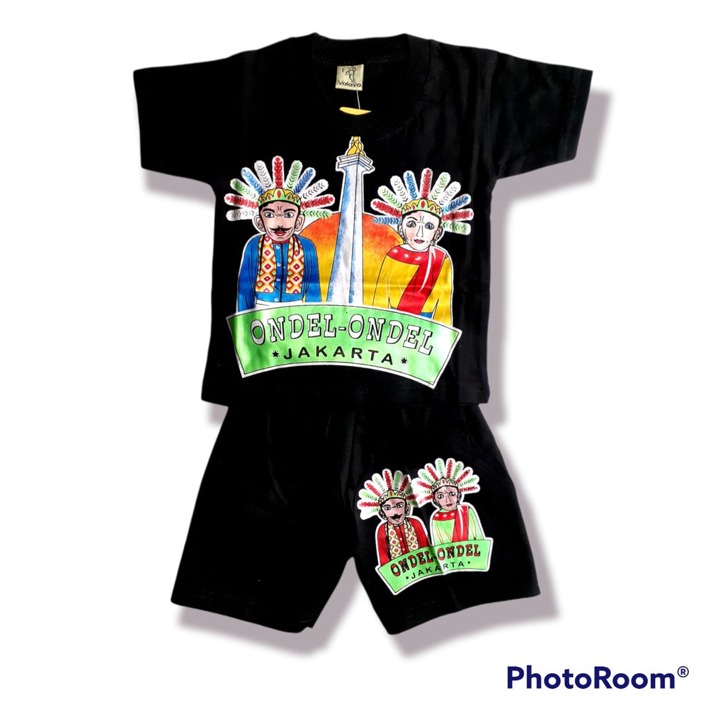 SETELAN ONDEL-ONDEL HITAM | BAJU ANAK LAKI LAKI SUPERHERO 0 - 10 TAHUN | BAJU ONDEL HITAM