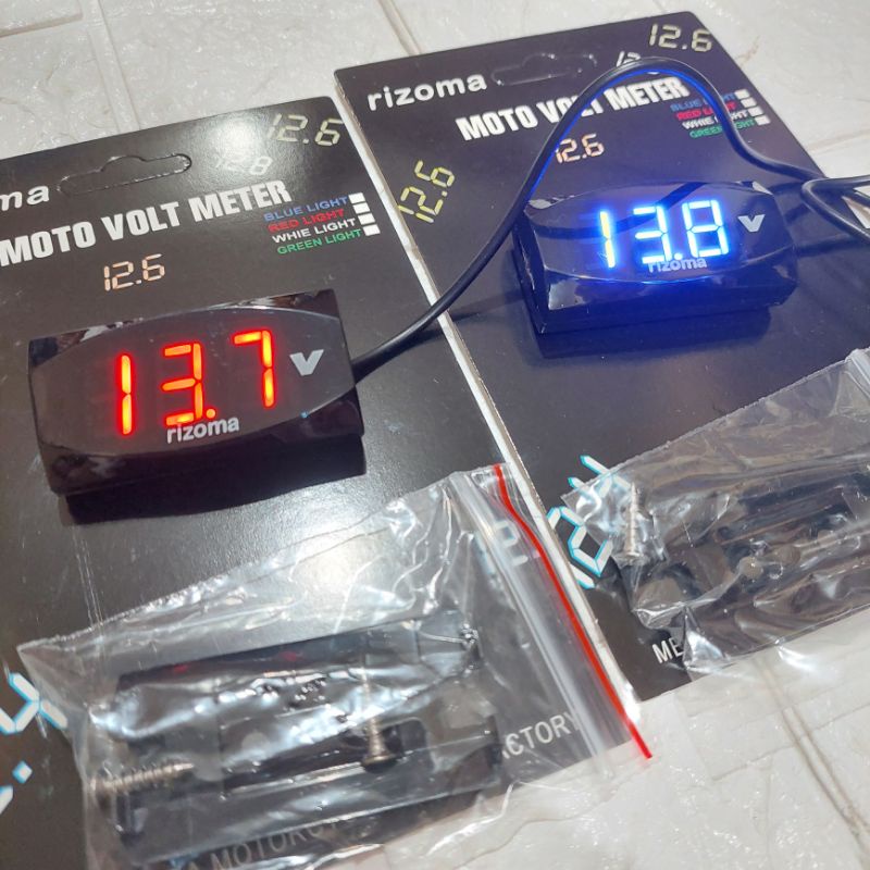 VOLT METER 1 MODE VOLTMETER PENGUKUR DAYA AKI BY RIZOMA UNIVERSAL SEMUA MOTOR