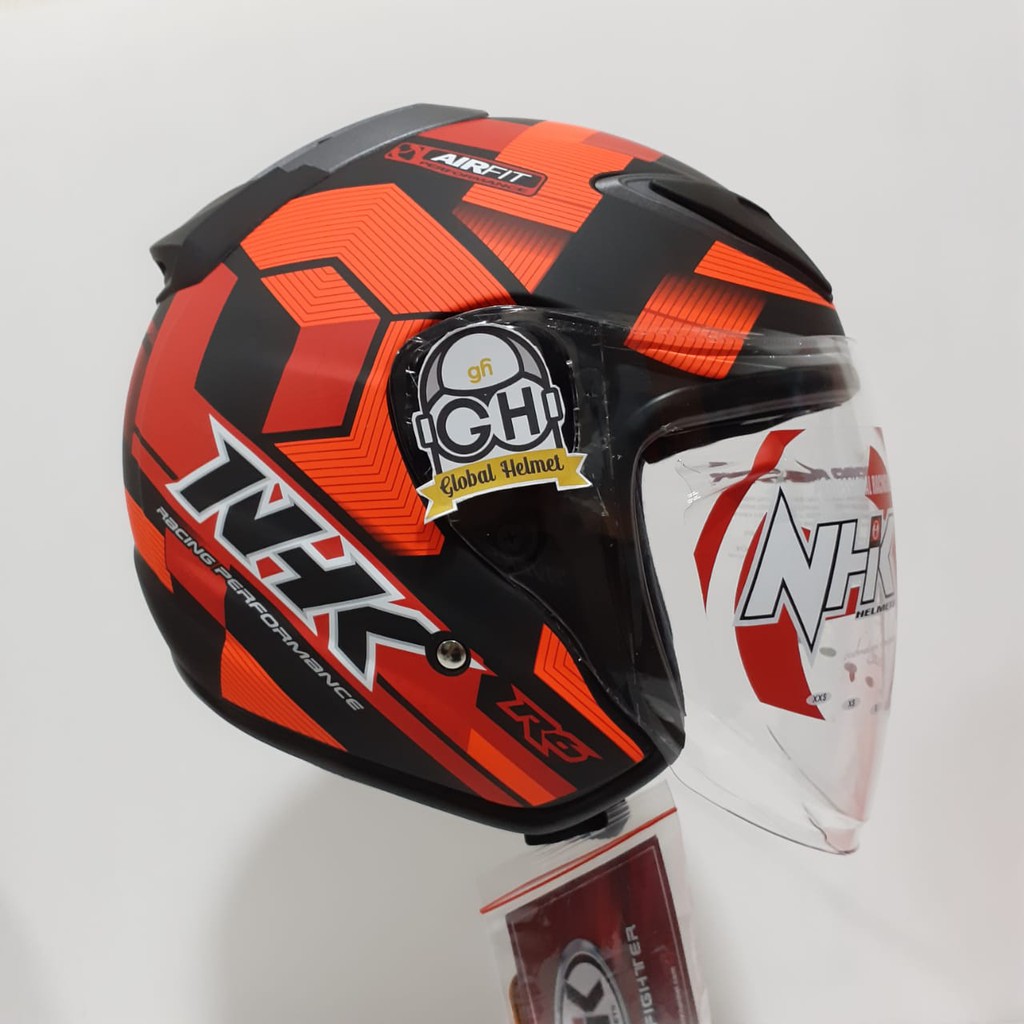 HELM NHK R6 CUBE RED DOFF NHK R-6 MOTIF CUBE RED DOFF