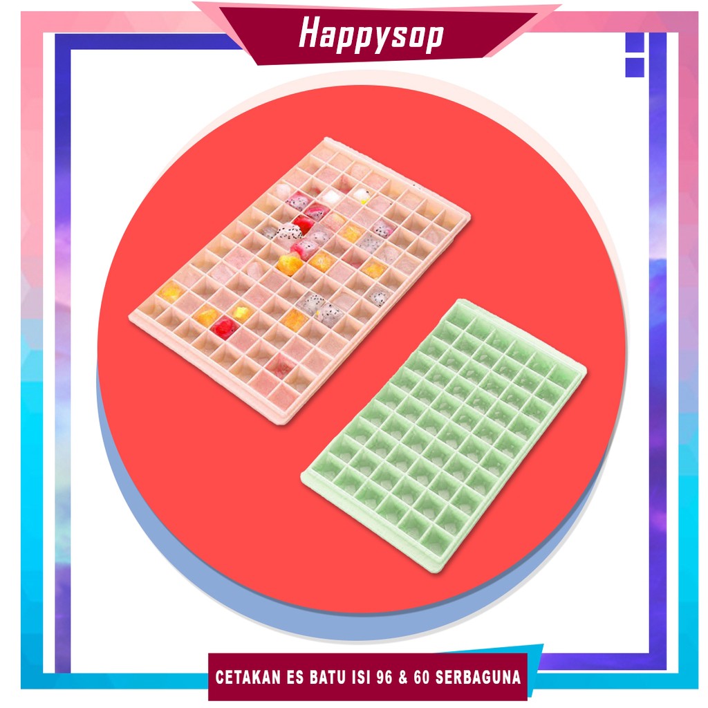 Happyshop Cetakan Es Batu Plastik Persegi Es Kristal Diamond 2 Ukuran Serbaguna IT004