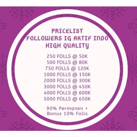Followers IG aktif Indo High Quality 2