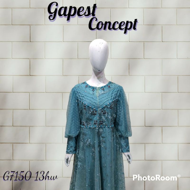 Gapest Concept Pesta/Grosir/Khusus warna Hijau Wardah/Bahan Tille Bordir/Sudah Dapat 2 Pcs