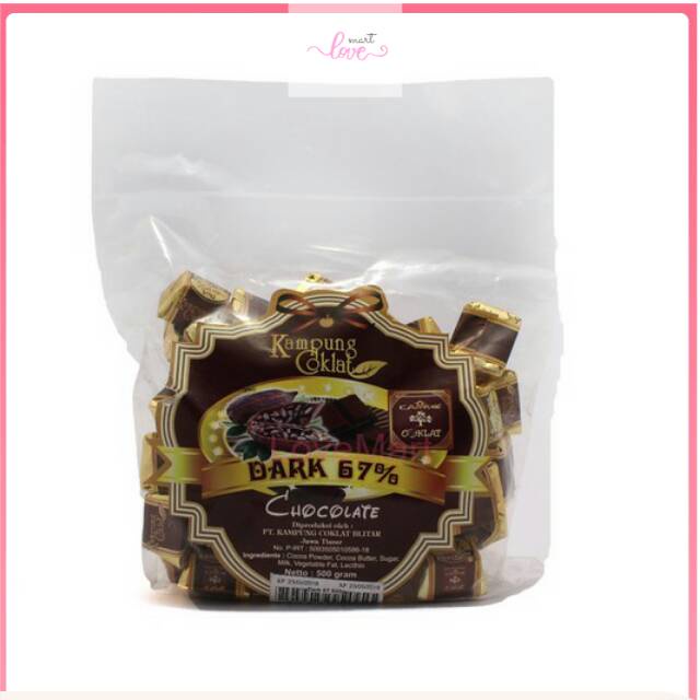 

DARK COKLAT 67% kubus 500.g Kampung Coklat GuSant