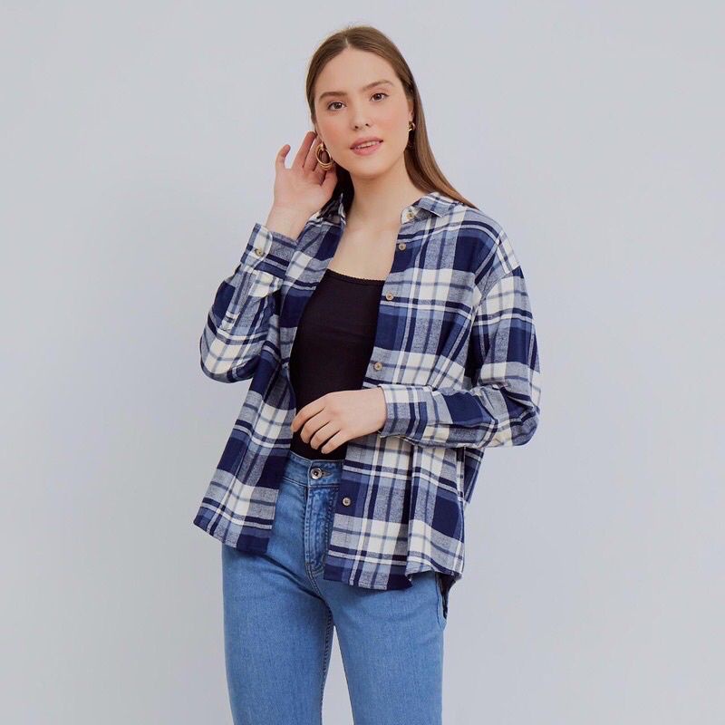 Kemeja Flanel OLD NAVY / Flanel Boyfren Shirt Unisex Outer Pria Wanita Original Branded