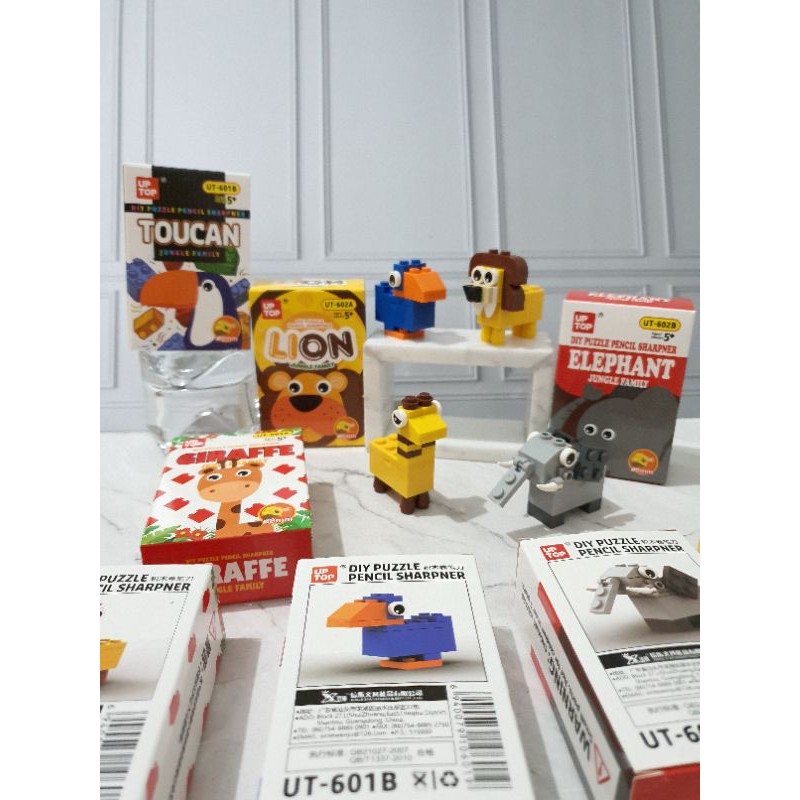 serutan lego animal/sharpener lego animal/rautan bongkar pasang/diy puzzle-1